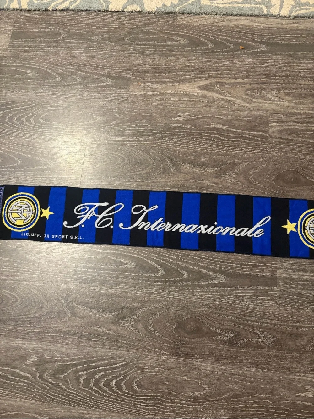 FC Internazionale Men's Blue & Black Stripe Supporter Scarf